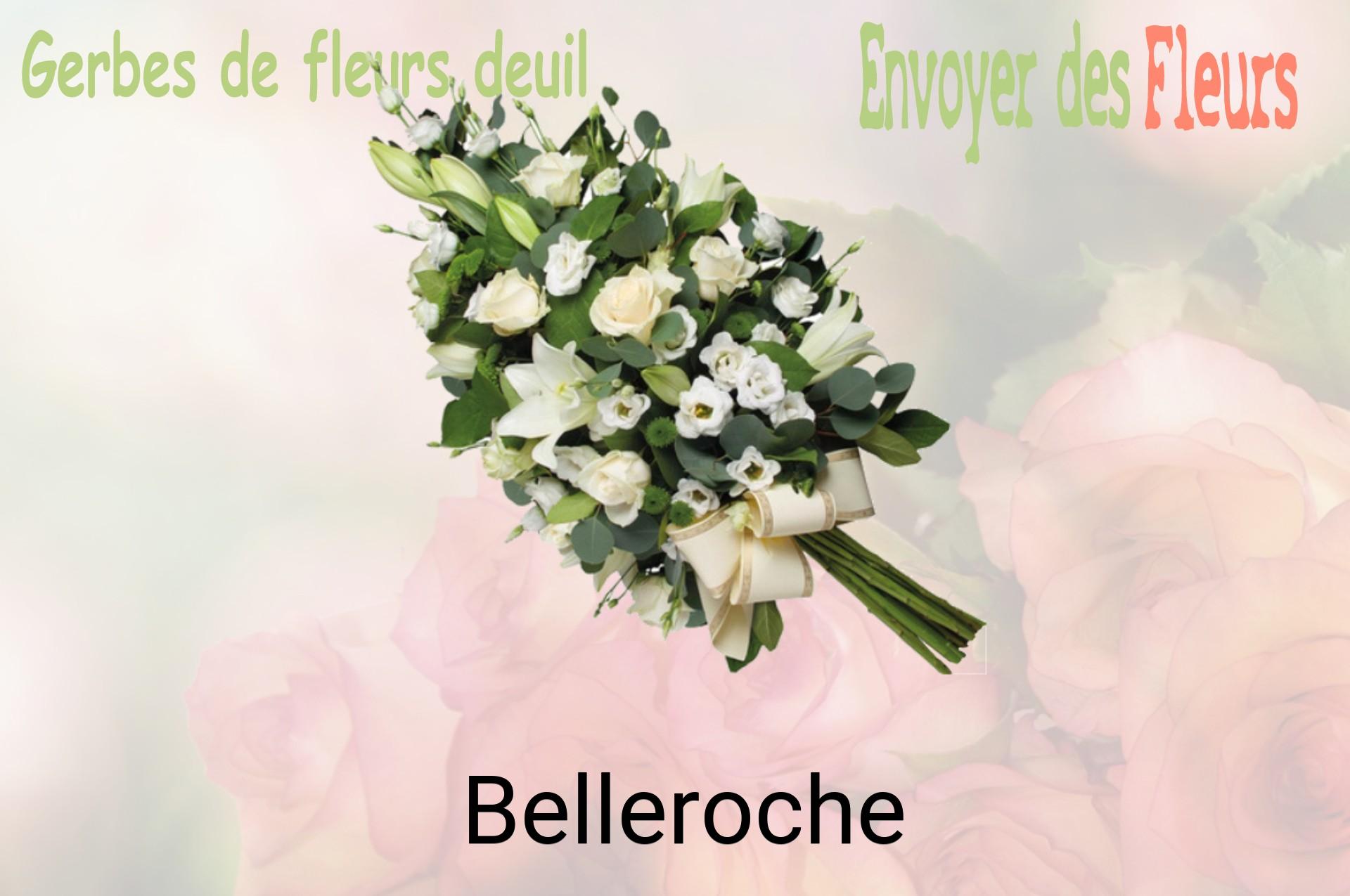 Gerbe de fleurs de deuil livrée à Belleroche